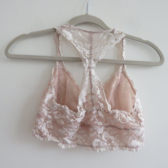 INTIMATELY FREE PEOPLE Galloon Nude Lace Bralette Bra Neutral Boho - Size S - Picture 9 of 14